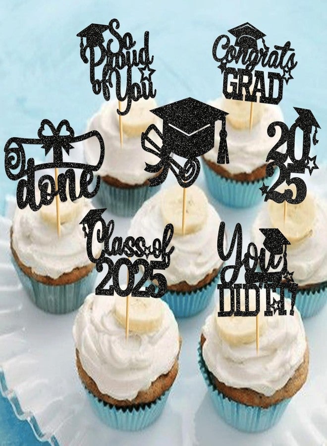 Incrizma Graduation Cupcake Toppers 2025 Graduation Decorations Class of 2025 Cupcake Picks Congrats Cupcake Toppers 2025 Congrats Party Decorations 2025 - Image 4